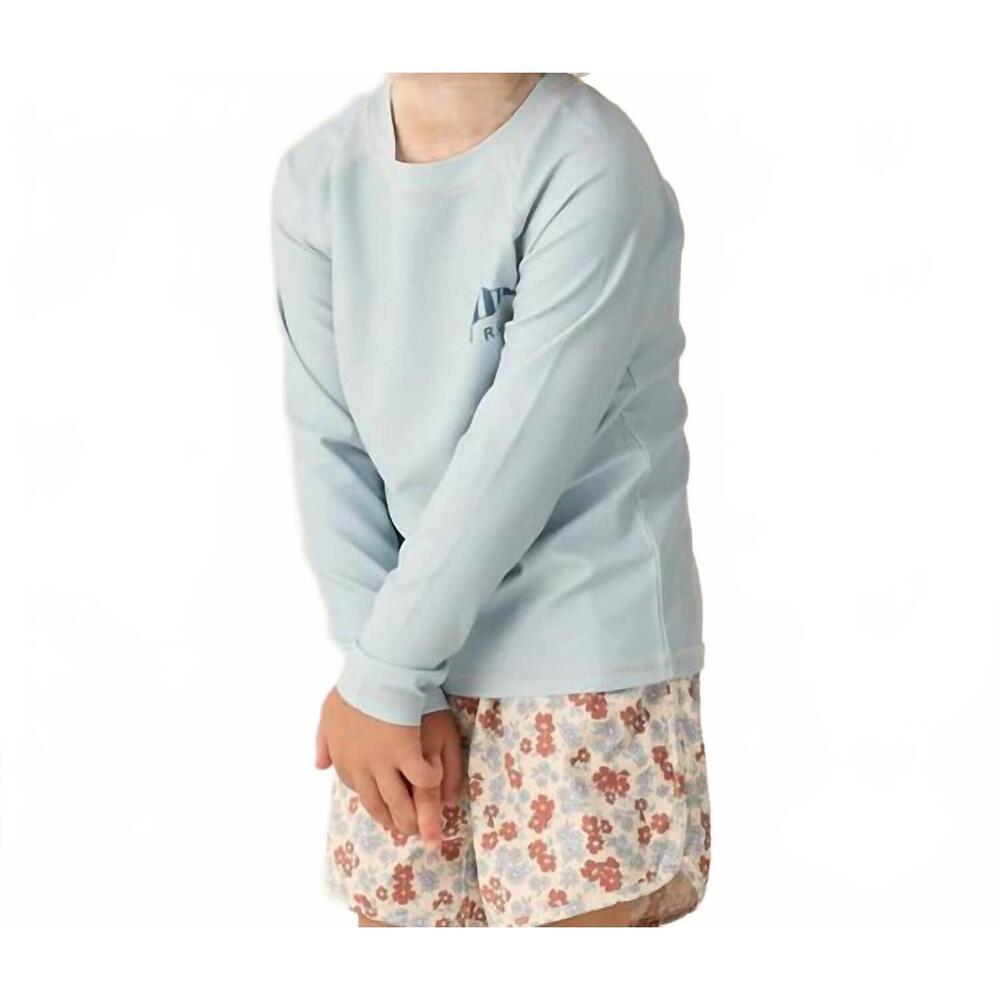 NEW RYLEE + CRU kid's long sleeve rashguard in light blue